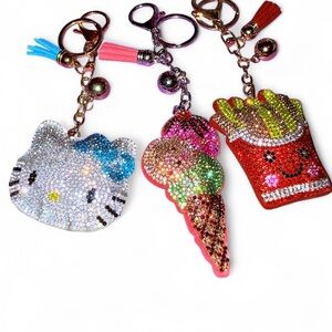 Cute Rhinestone Bling Keychain/Bag Charm | Sparkly Purse Charm Accessory
